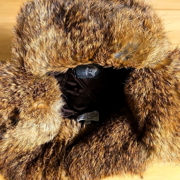 Mad Bomber Real Rabbit Fur Winter Hat With Button Front Flap & Ear Flaps Sz. S - Picture 7 of 8
